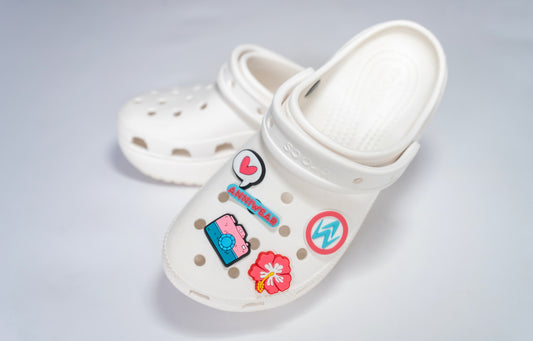 Various Shoes Charms insitu on a Croc pair of shoes