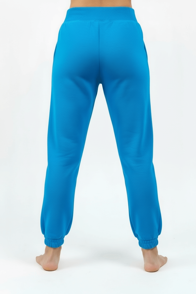 Blue sweatpants on a white background