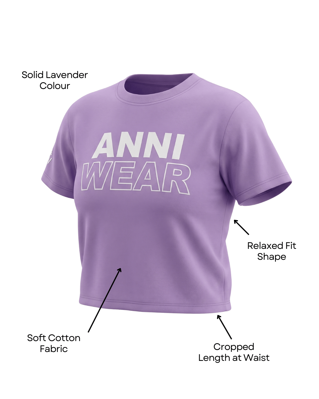 Purple shirt with 'ANNI WEAR' text